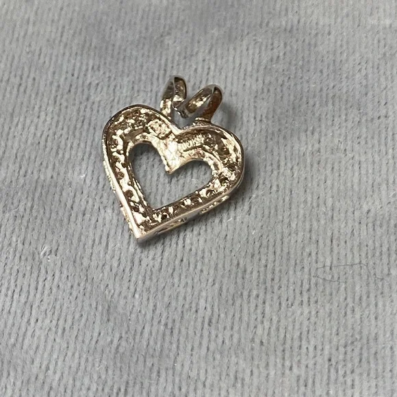 GENUINE DIAMONDS White Gold Pendant Heart Charm Women